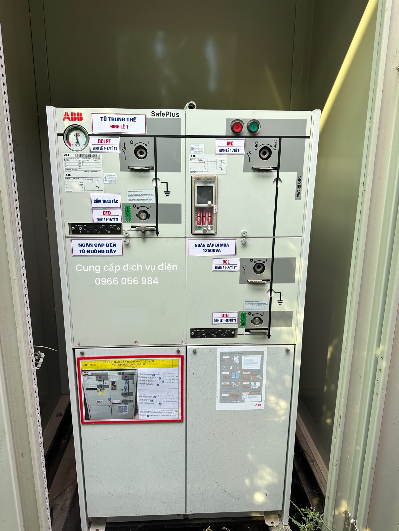 Tủ SafePlus 24kV cấu hình CV - Cung cấp tủ ABB + phụ kiện và các dịch vụ sửa chữa, bảo dưỡng